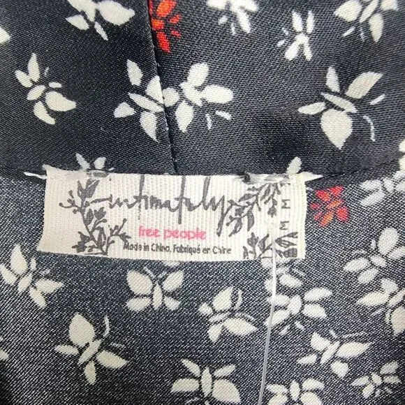 Free‎ People Ladylike Lady Printed Bodysuit Carbon Combo Medium NWT Cottagecore - Picture 4 of 8